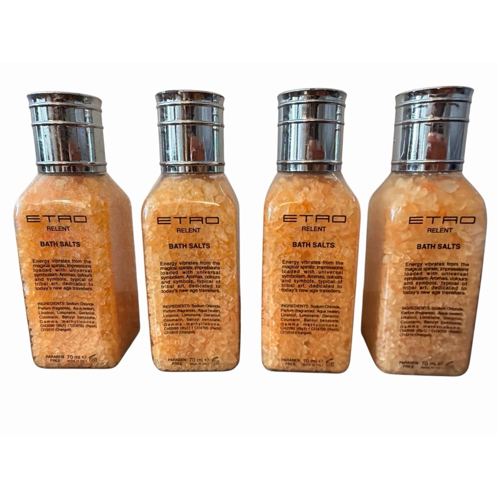 ETRO Milano Relen Bath Salts Lot Travel Size 4-Piece Set, 70ml EachMade in Italy